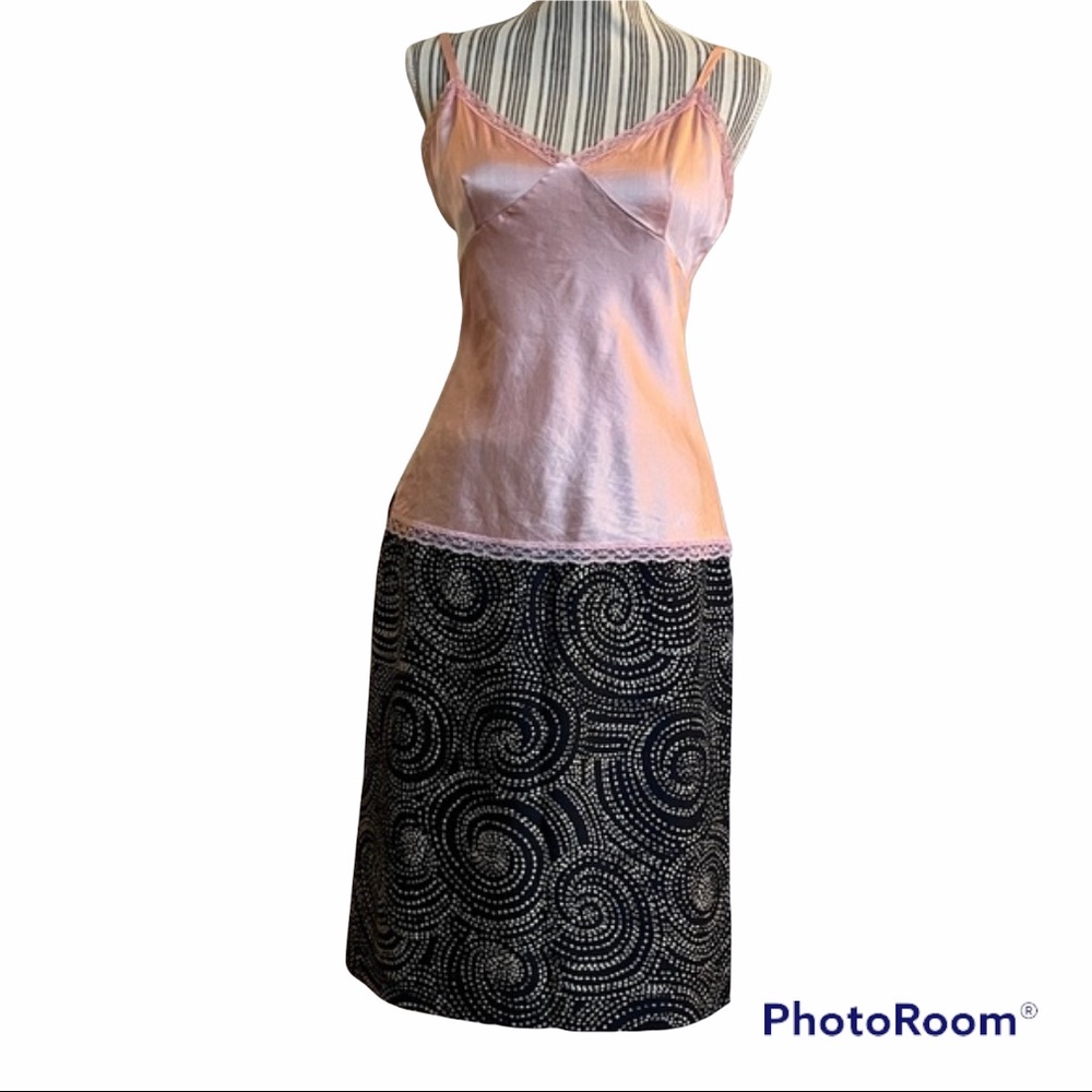 TALBOTS Pencil Cut Silk Blend Lined Casual Skirt Black 10